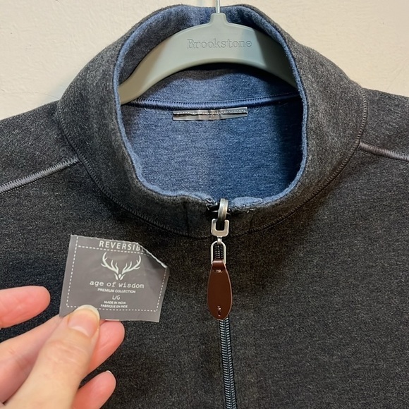 Reversible sweater Men’s L Age of Wisdom Pullover Knit Top - Picture 7 of 12